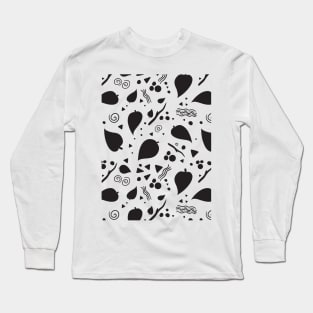 Leaf Doodle Seamless Surface Pattern Design Long Sleeve T-Shirt